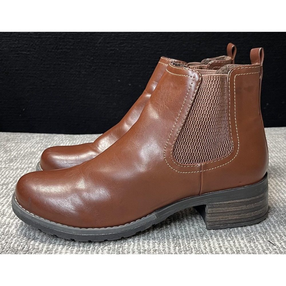 Eastland‎ Jasmine Boots Womens Size 10 Brown Chelsea Ankle Block Heel Booties